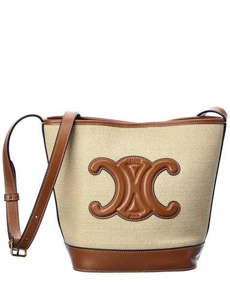 celine small bucket in triomphe canvas